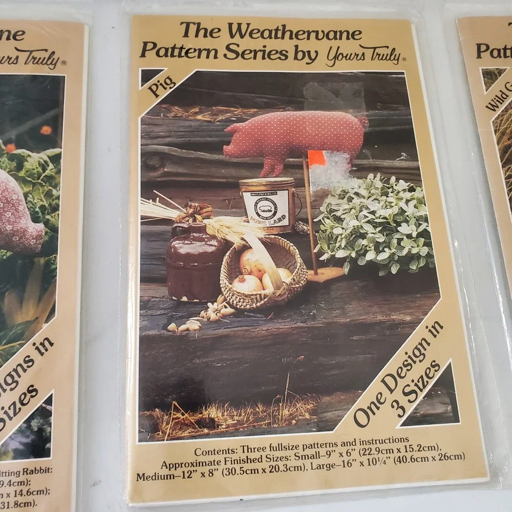Vintage Yours Truly Weathervane Pattern Series Rabbit Pig Wild Goose 1982 1983